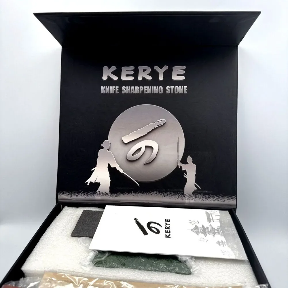 Kerye Japanese Whetstone Premium Knife Sharpening Stone Kit Kitchen Cutlery